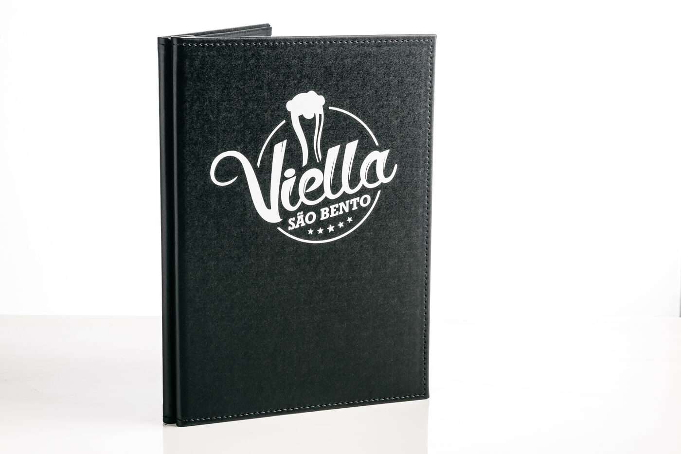 cardápio em couro sintético para cantina italiana