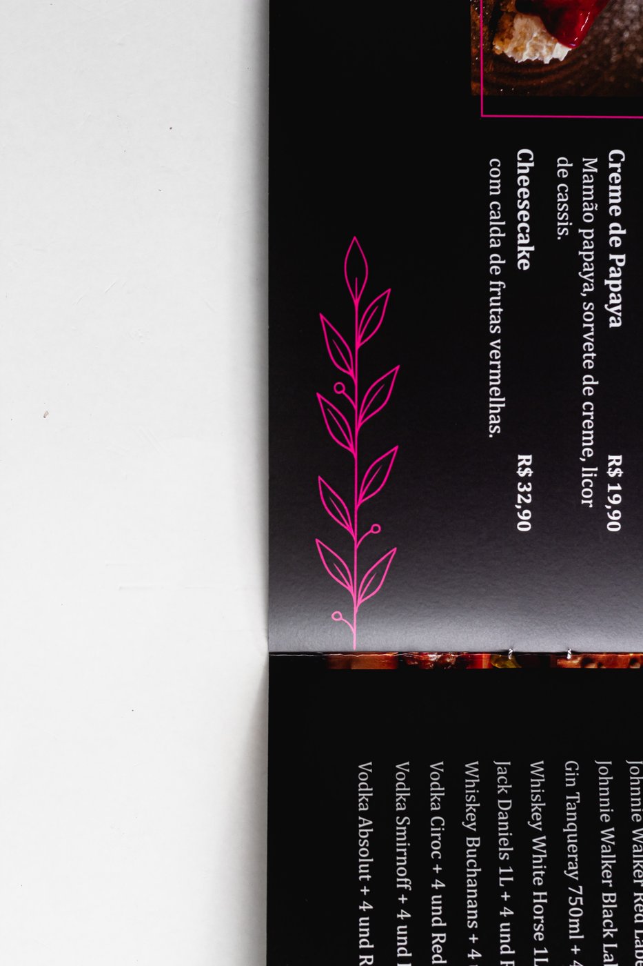 cardápio gráfico personalizado