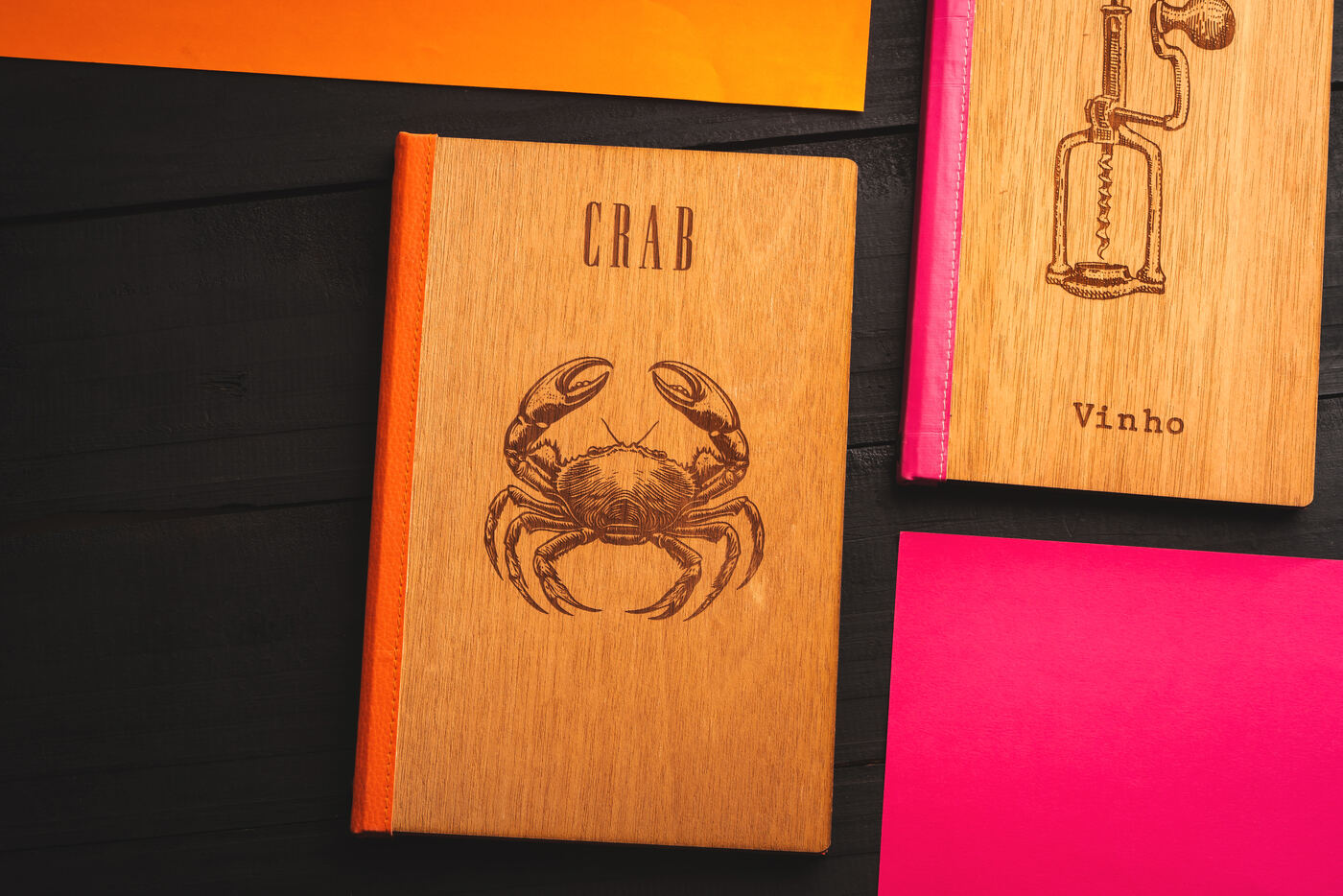cardápio de madeira para restaurante