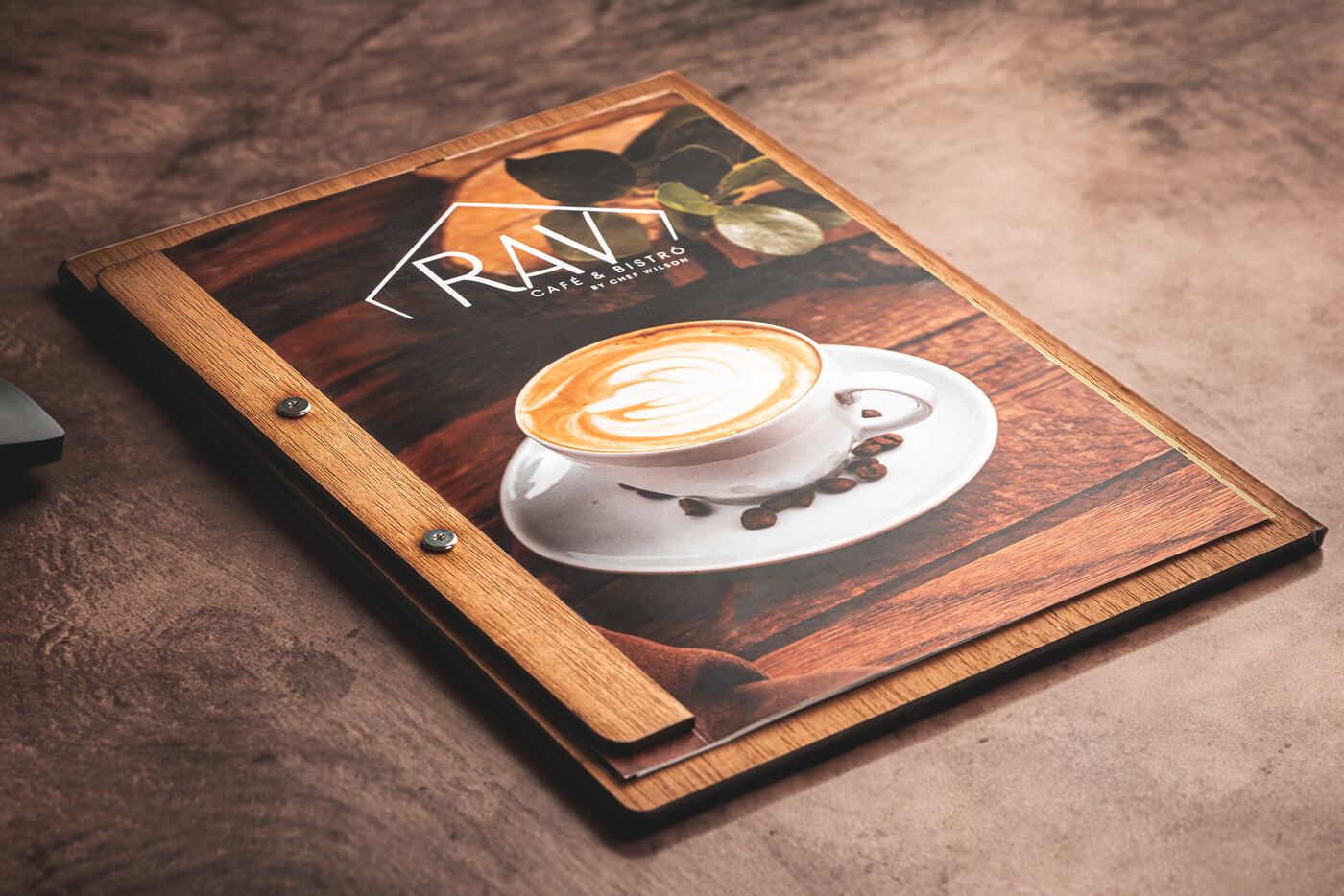cardápio de madeira para cantina italiana