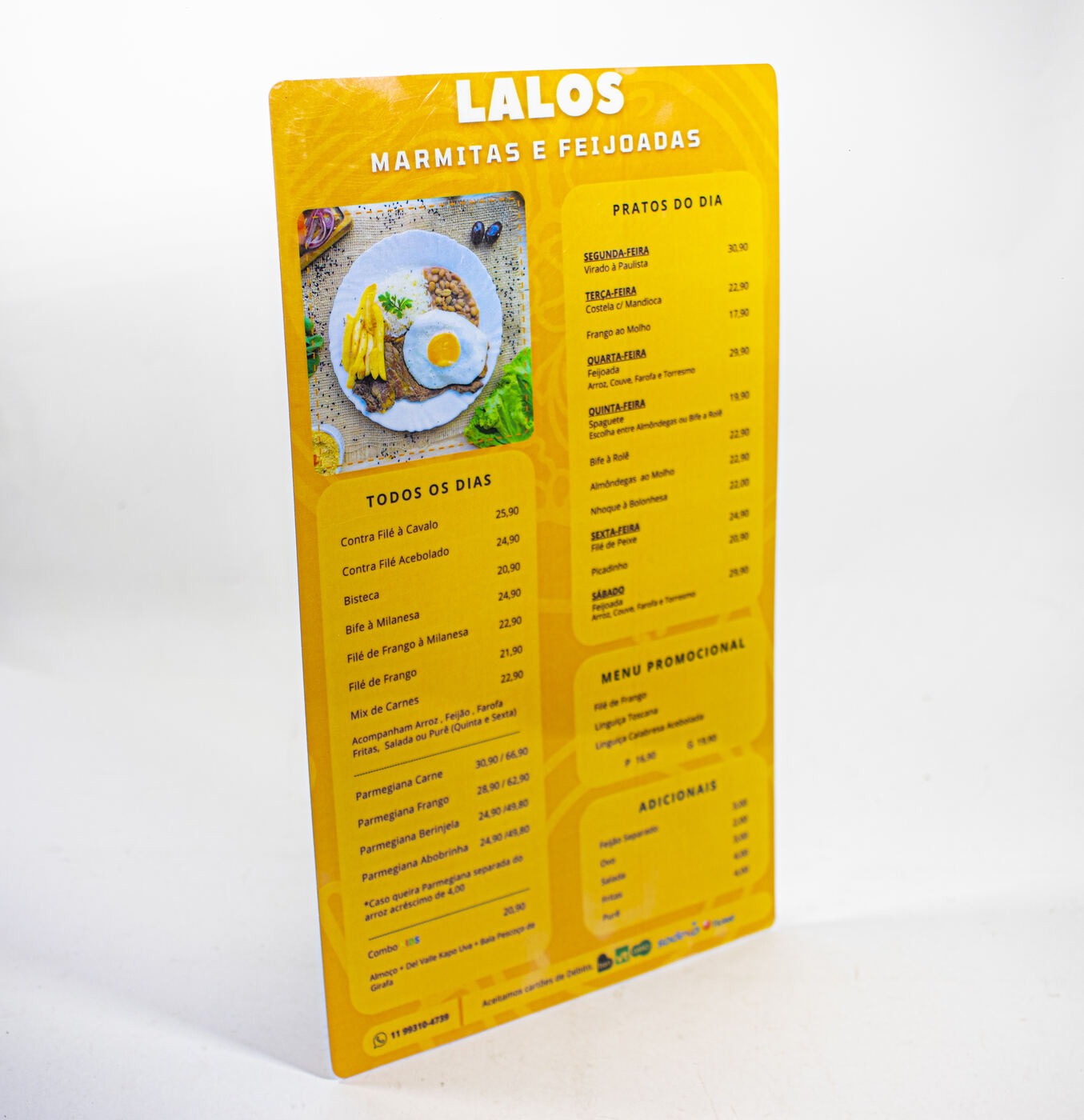 cardápio para praça de alimentação com engenharia de cardápio