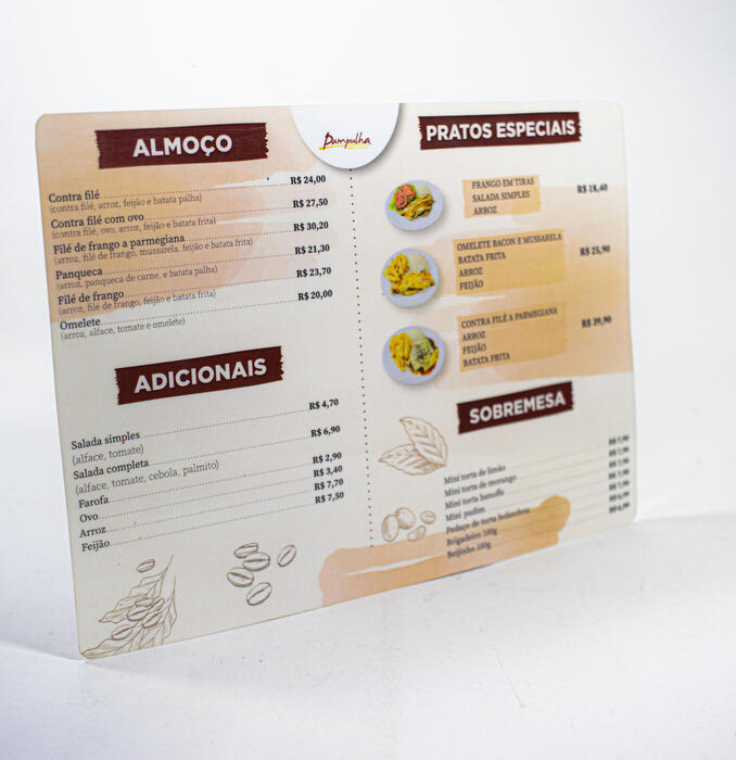 cardápio para praça de alimentação com engenharia de cardápio