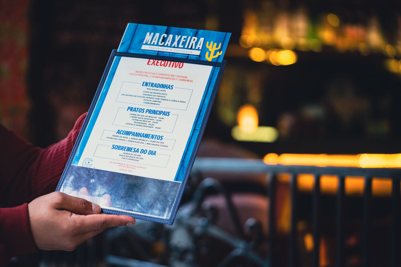 cardápio em couro sintético para bar